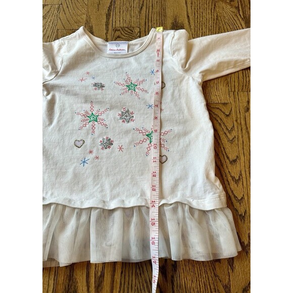 Hanna Andersson Girls Long Sleeve Tulle Snowflake Winter Top Sz 110 Size 5 GUC - Picture 4 of 8